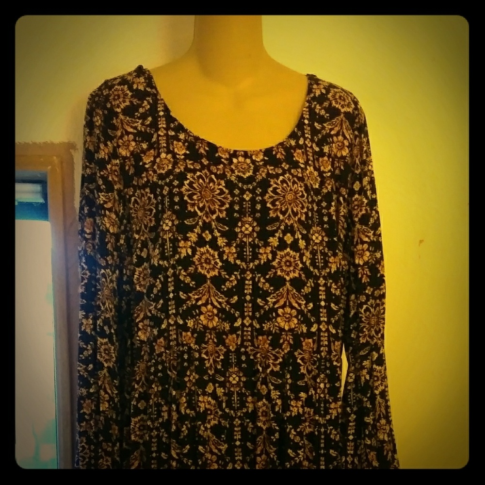 Long sleeve, floral print dress